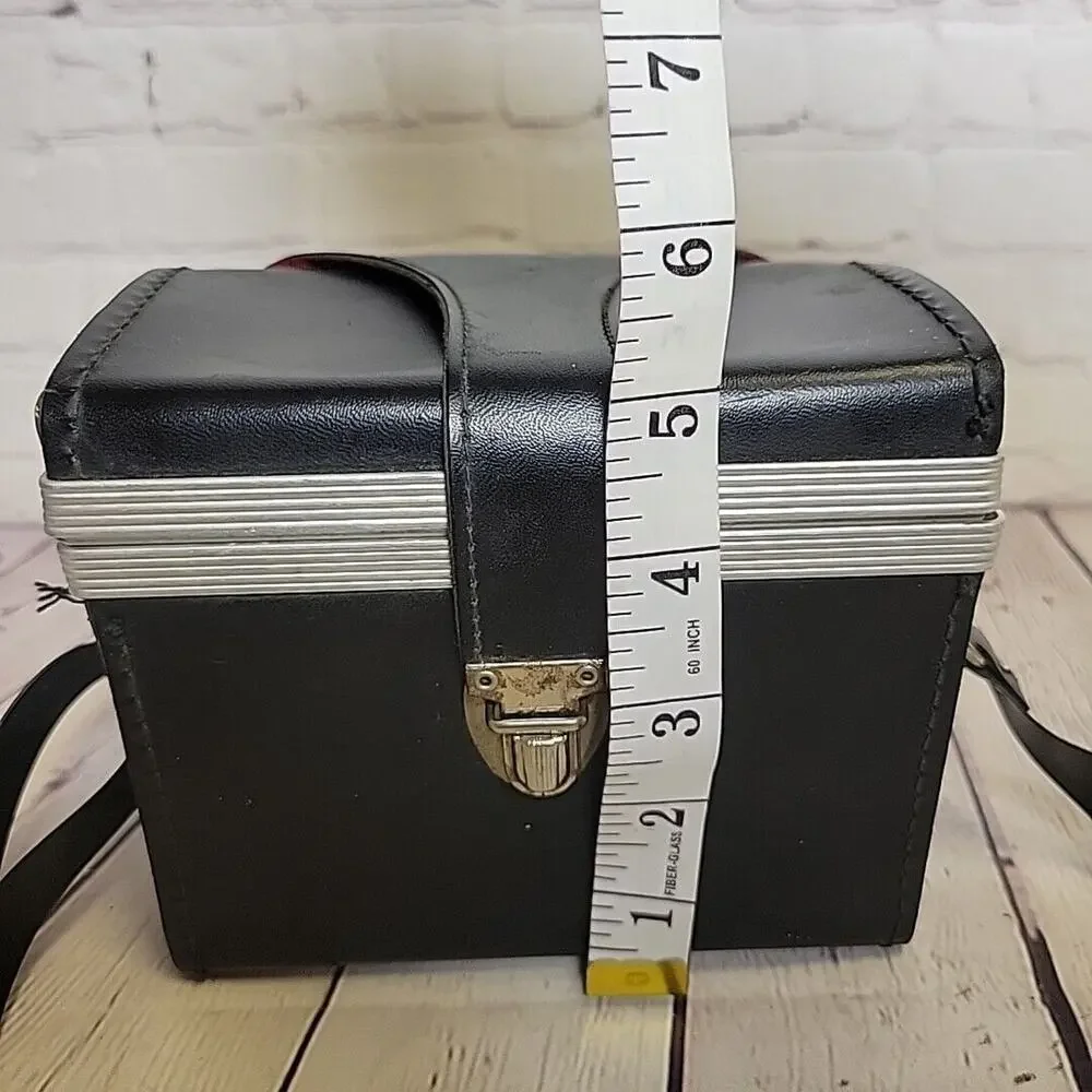 Camera Case Vintage Hard Shell With Strap Black For Polaroid Or Other Cameras